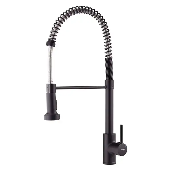 Змішувач для кухні з виливом пружина Mixxus Premium SPRING 017 BLACK (MI6951)
