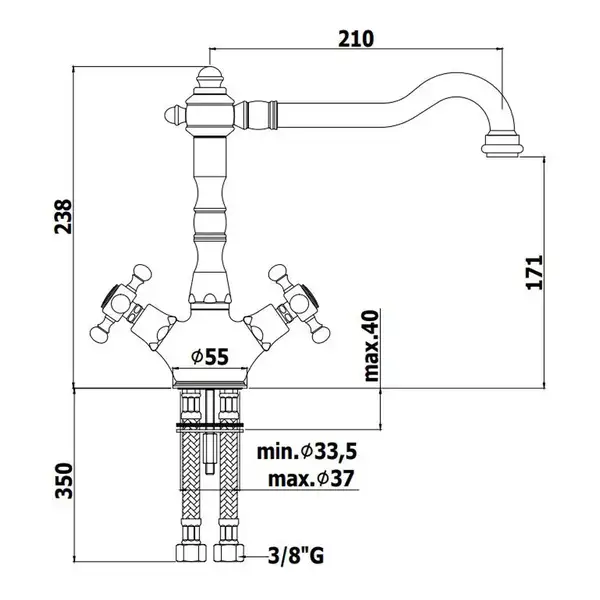 Смеситель для кухни Paffoni Belinda-Melissa (цвет - Copper) (FBLV180RM)