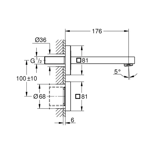 Інфрачервоний змішувач для раковини GROHE Eurocube E 220V (36442000)