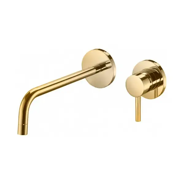 Змішувач для умивальника настінний Paffoni Light, вилив 12.3 см, Honey Gold (LIG104HG70)