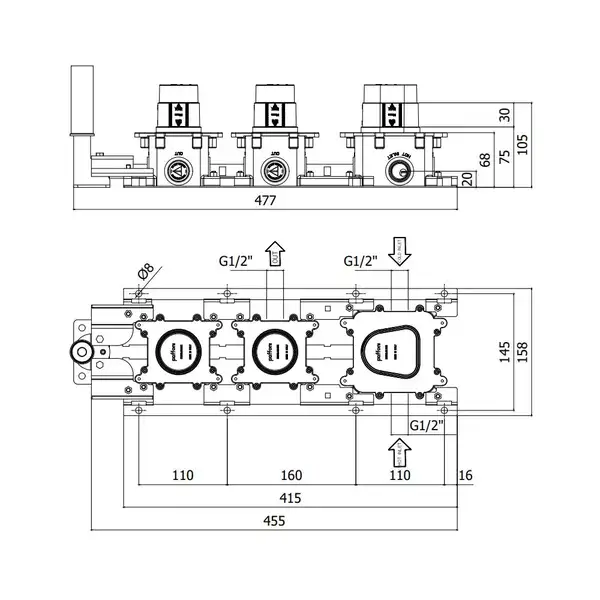 Paffoni Modular Box Вбудована частина, термостат (MDBOX000)