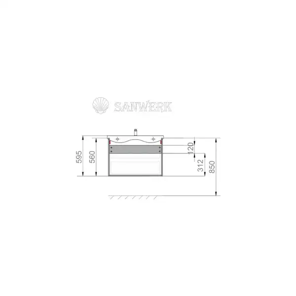 Sanwerk AMATA AIR тумба 81 см, біла (MV0000797)