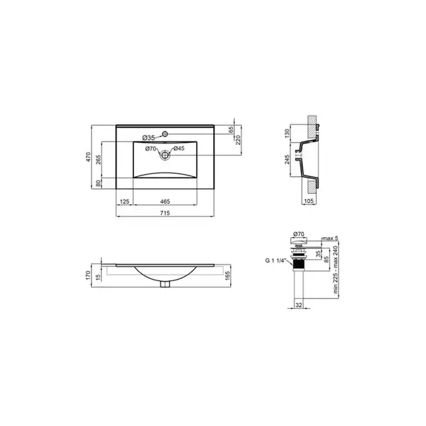 Sanwerk ALESSA Тумба 70 см біла (MV0000874)