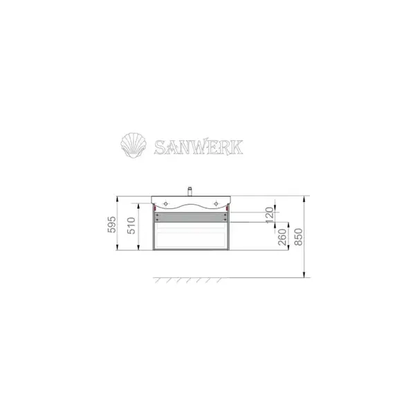 Sanwerk ALESSA AIR тумба з умивальником, біла (MV0000898)