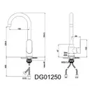 AIM DG01250 Змішувач кухонний, сірий (DG01250) (DG01250 gun grey)