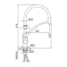 FRAP F4369 смеситель кухонный, чёрный (F4369)