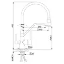 FRAP F4374-2 смеситель кухонный, хром/чёрный