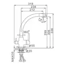 FRAP F4399-5 смеситель кухонный, нержавеющая сталь (F4399-5)