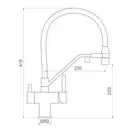 GAPPO G4395-69 смеситель кухонный, серый (G4395-69)
