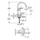 Grohe Eurosmart кухонный смеситель, чёрный (332022433)