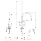 Invena Glamour кухонний змішувач, чорний (BZ-02-F08)