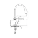 Invena Pogo змішувач кухонний, чорний (BZ-80-L04)