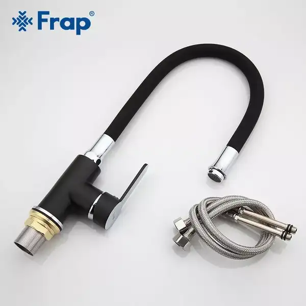 FRAP F4042 смеситель кухонный, чёрный/хром (F4042)