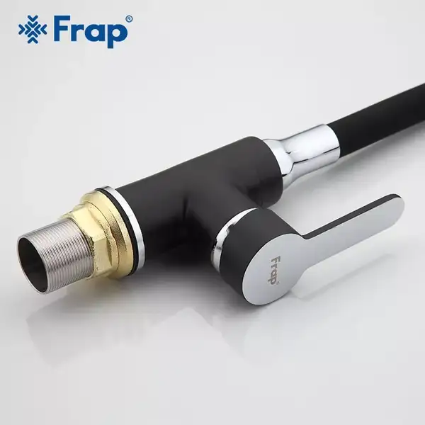 FRAP F4042 смеситель кухонный, чёрный/хром (F4042)