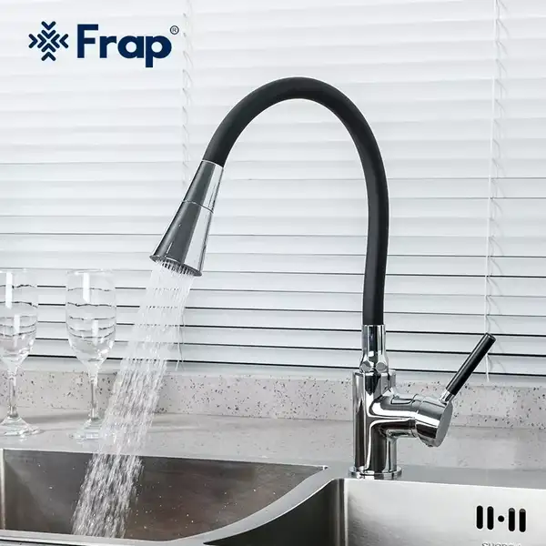 FRAP F4044 смеситель для кухни, черный (F4044)
