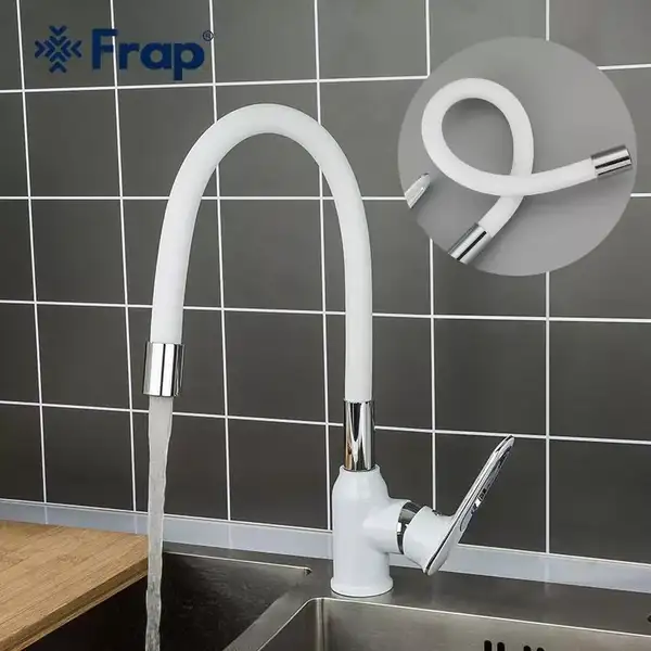 FRAP F4049 смеситель кухонный, белый (F4049)