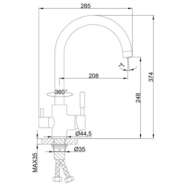 FRAP F4352 кухонный смеситель, хром (F4352)