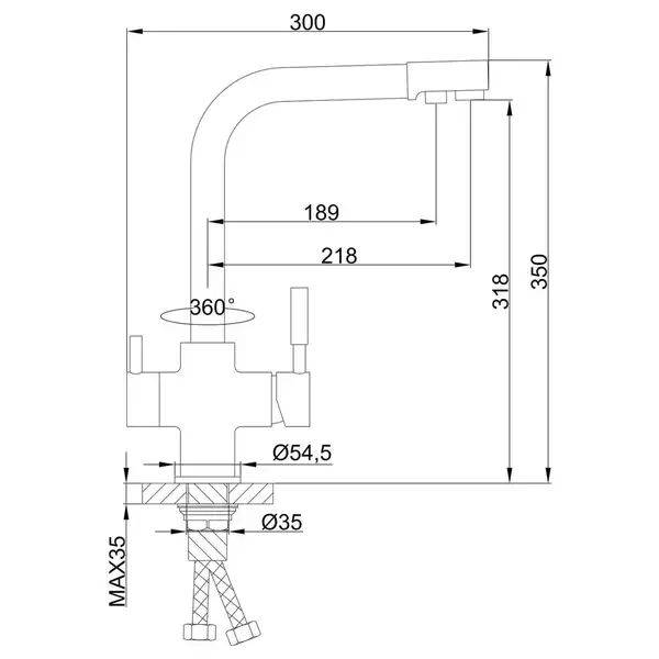 FRAP F4352-8 кухонний змішувач, білий (F4352-8)