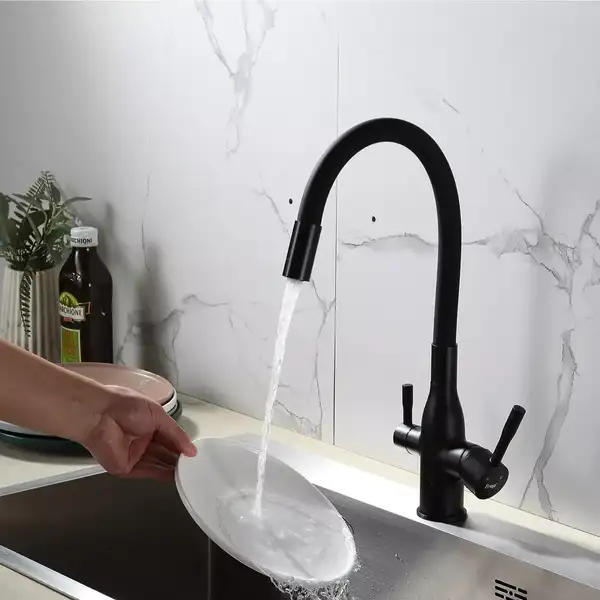 FRAP F4396-6 кухонный смеситель, чёрный (F4396-6)