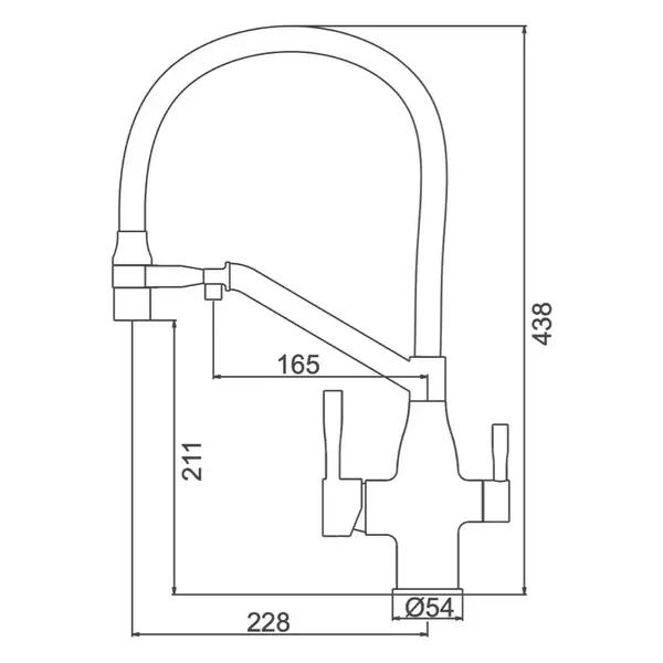 FRAP F4397-9 смеситель кухонный, серый (F4397-9)