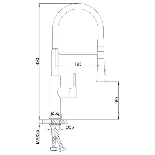FRAP F4452-6 Смеситель кухонный, серый (F4452-6)