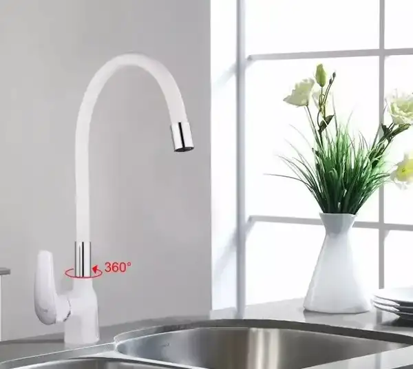 FRAP F4453-03 смеситель кухонный, белый (F4453-03)