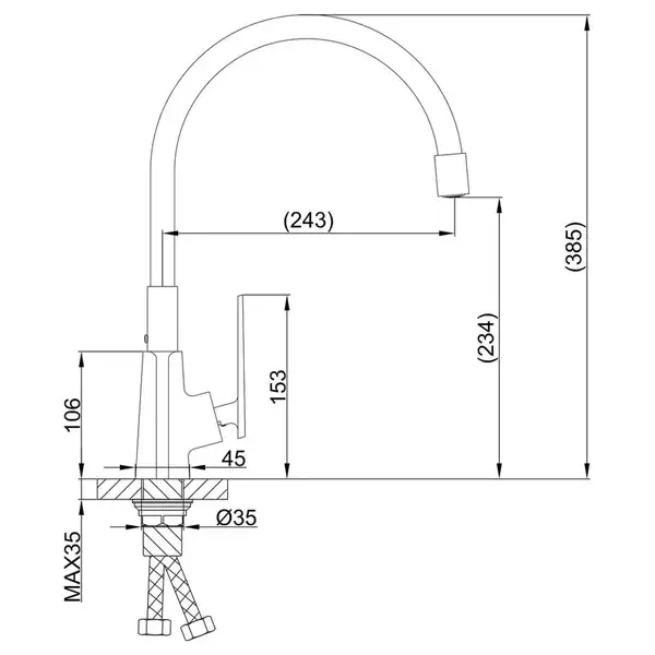 FRAP F4458 кухонный смеситель, белый (F4458)