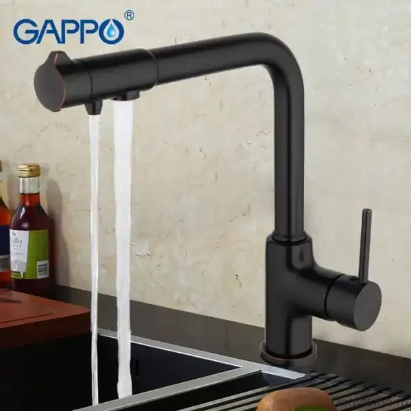 GAPPO G4390-10 смеситель кухонный, чёрный (G4390-10)