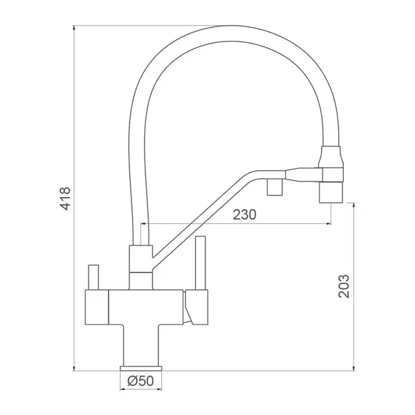 GAPPO G4395-69 смеситель кухонный, серый (G4395-69)