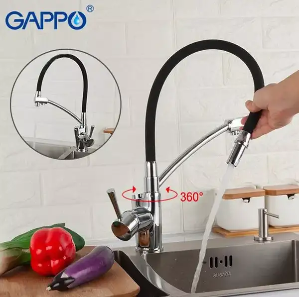 GAPPO G4398-11 смеситель кухонный, чёрный (G4398-11)