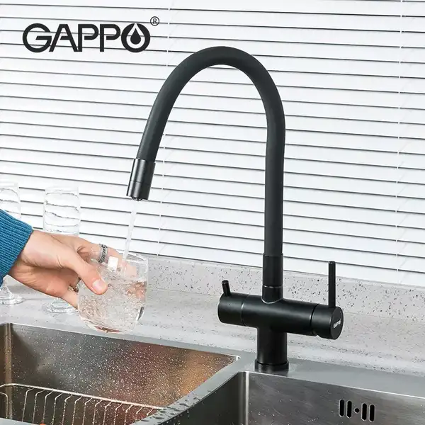 GAPPO G4398-36 смеситель кухонный, чёрный (G4398-36)