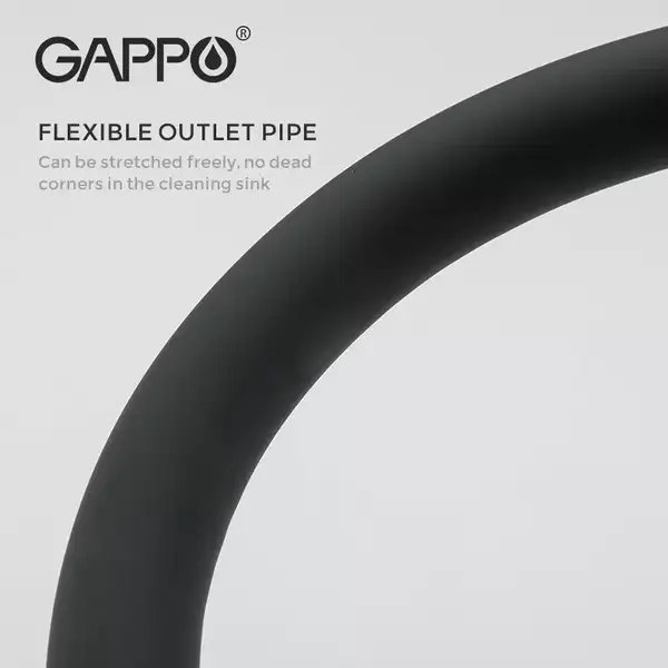 GAPPO G4398-36 смеситель кухонный, чёрный (G4398-36)