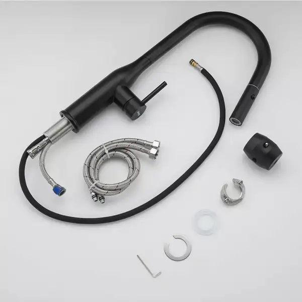 GAPPO G4398-46 смеситель кухонный, чёрный (G4398-46)