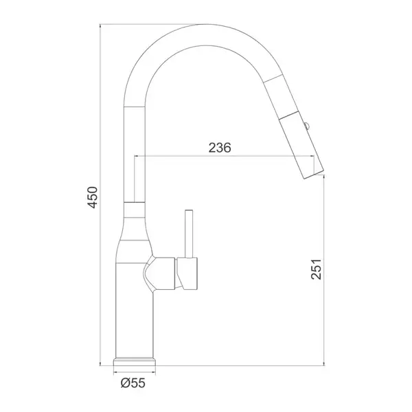 GAPPO G4398-46 смеситель кухонный, чёрный (G4398-46)