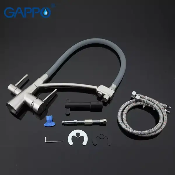 GAPPO G4398 смеситель кухонный, серый (G4398)