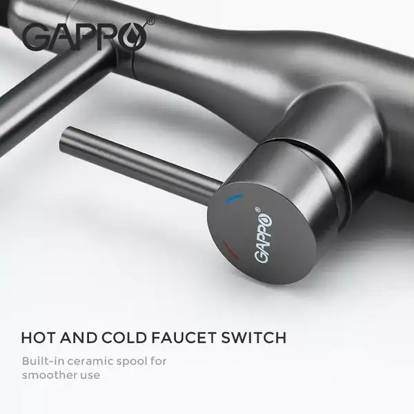 GAPPO G4398-51 кухонный смеситель, черный (G4398-51)