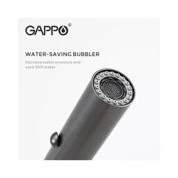 GAPPO G4398-51 кухонный смеситель, черный (G4398-51)