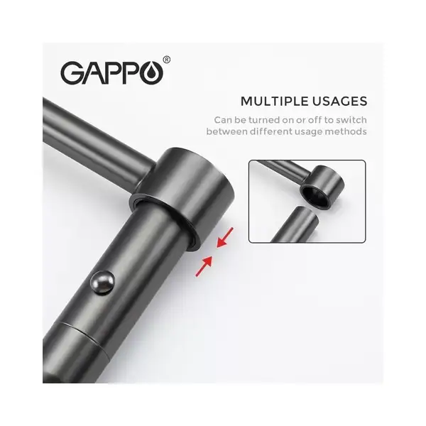 GAPPO G4398-51 кухонный смеситель, черный (G4398-51)