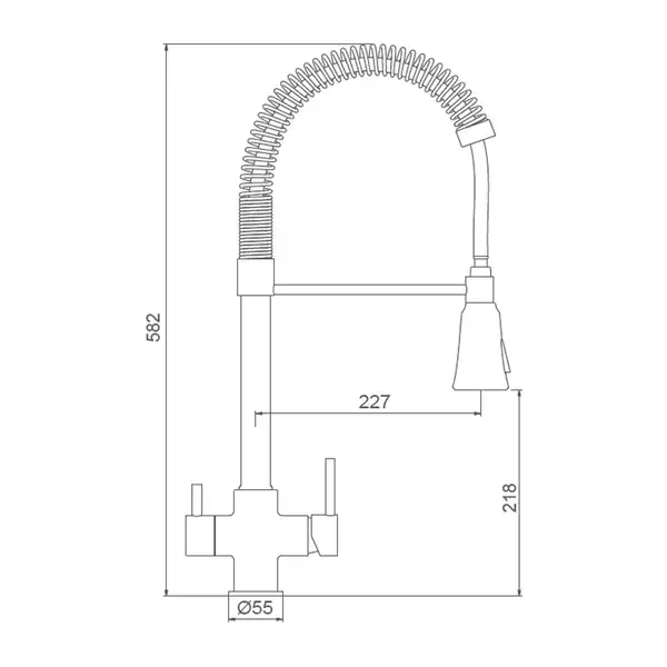 GAPPO G4398-69 смеситель кухонный, серый (G4398-69)