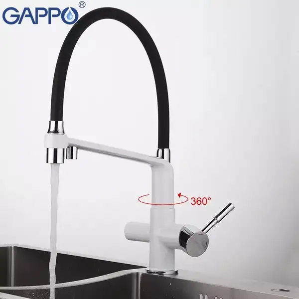 GAPPO G4398-9 смеситель кухонный, белый (G4398-9)