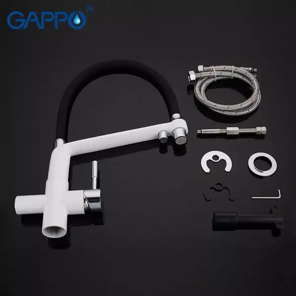 GAPPO G4398-9 смеситель кухонный, белый (G4398-9)