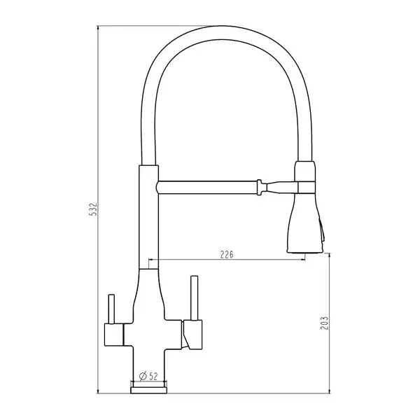 GAPPO G4399-75 смеситель кухни, сталь (G4399-75)