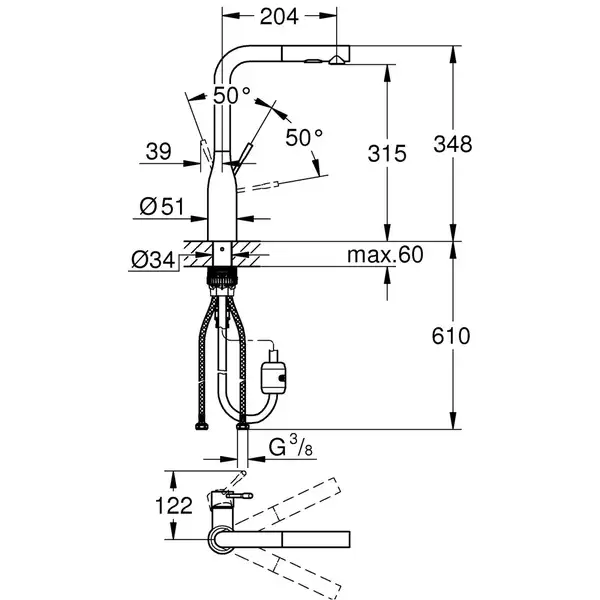 Grohe Essence смеситель для кухни, бронза (30270da0)