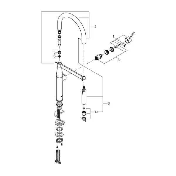 Grohe Essence кухонный смеситель, графитовый (30294A00) (30294a00)