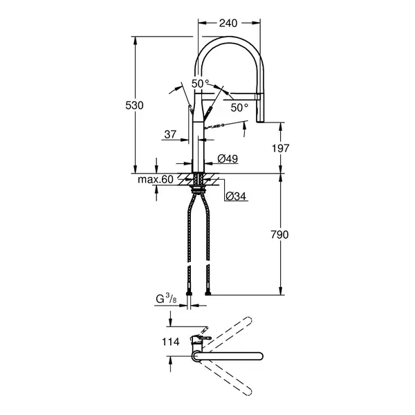 Grohe Essence кухонный смеситель, графит (30294AL0) (30294al0)