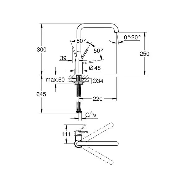 Grohe Essence кухонний змішувач, чорний (30505KF0) (30505kf0)