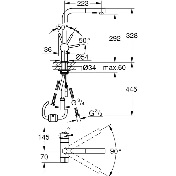 Grohe Minta змішувач кухонний, хром (31558000)