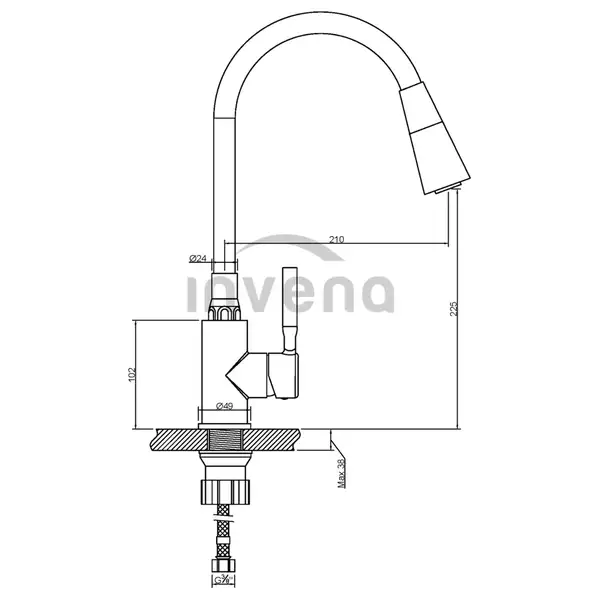 Invena Pogo Plus змішувач кухонний, сірий (BZ-80-P05)