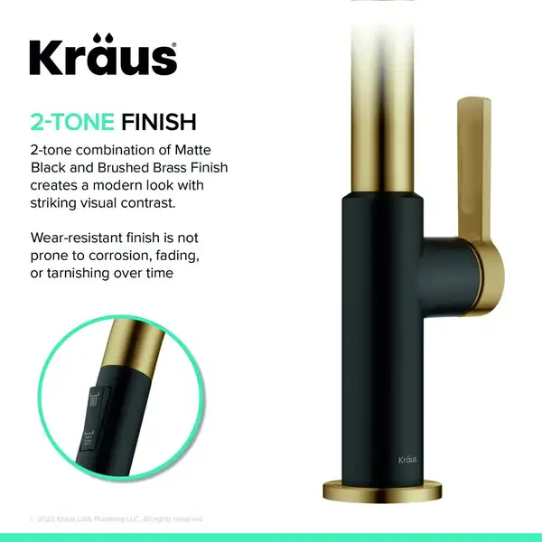 Kraus Oletto KPF-2820, смеситель, золото (KPF-2820BBMB)