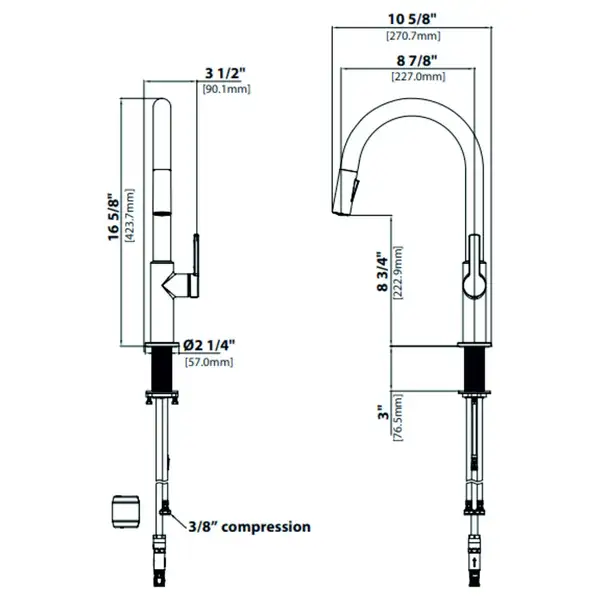 Kraus Oletto KPF-2820, смеситель, золото (KPF-2820BBMB)